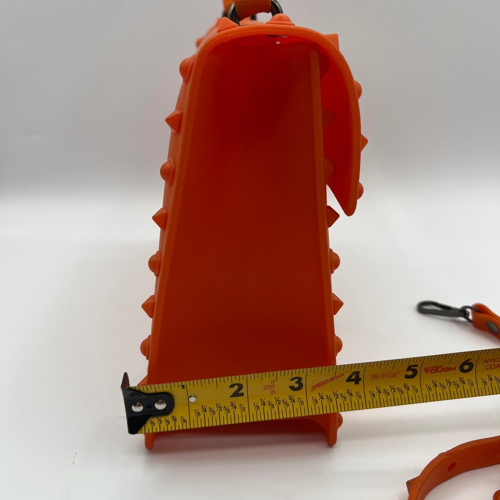 Akira Orange Studded Jelly Handbag Crossbody Satchel Matte Finish - Picture 8 of 9